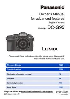 Panasonic Lumix DC G95 manual. Camera Instructions.